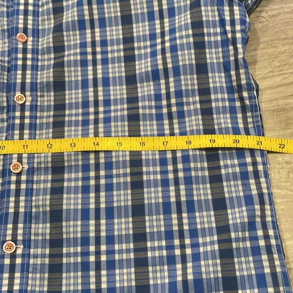 ROBERT GRAHAM "X" Size Medium Blue and White Plaid Long-Sleeve Shirt - Picture 6 of 7